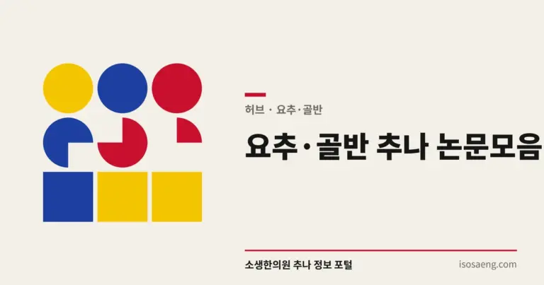 요추·골반 추나 논문 모음