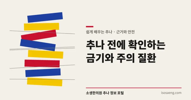 추나 전에 확인하는 금기와 주의 질환