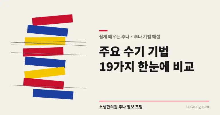 주요 수기 기법 19가지 한눈에 비교