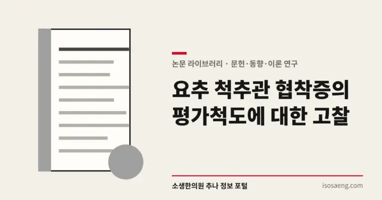 요추 척추관 협착증의 평가척도에 대한 고찰