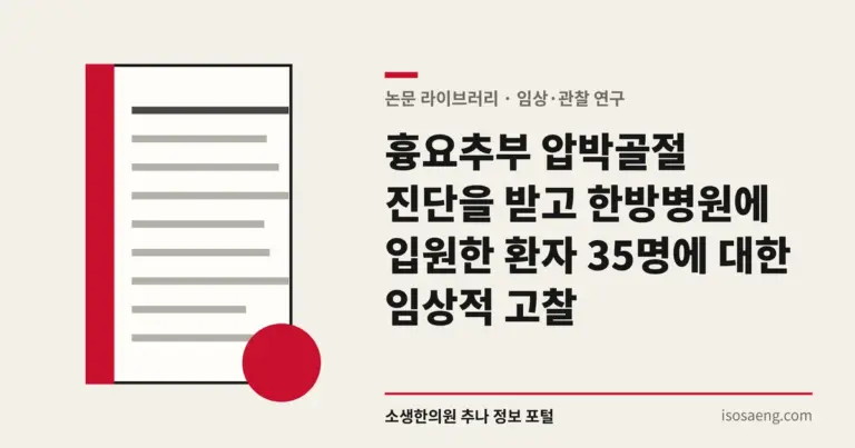 흉요추부 압박골절 진단을 받고 한방병원에 입원한 환자 35명에 대한 임상적 고찰