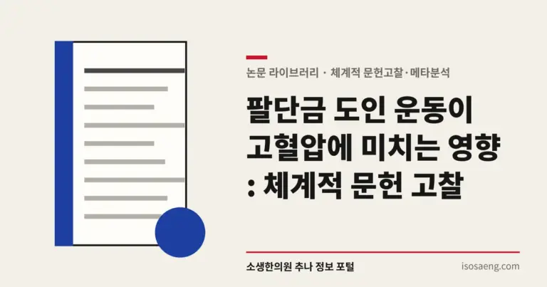 팔단금 도인 운동이 고혈압에 미치는 영향 : 체계적 문헌 고찰