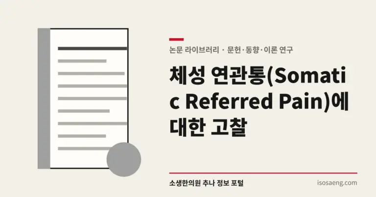 체성 연관통(Somatic Referred Pain)에 대한 고찰