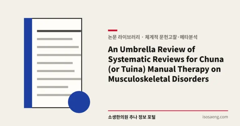 An Umbrella Review of Systematic Reviews for Chuna (or Tuina) Manual Therapy on Musculoskeletal Disorders