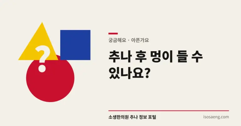 추나 후 멍이 들 수 있나요?