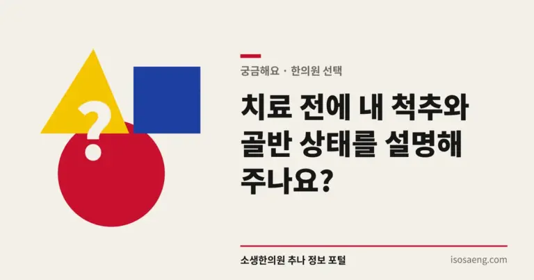 치료 전에 내 척추와 골반 상태를 설명해 주나요?