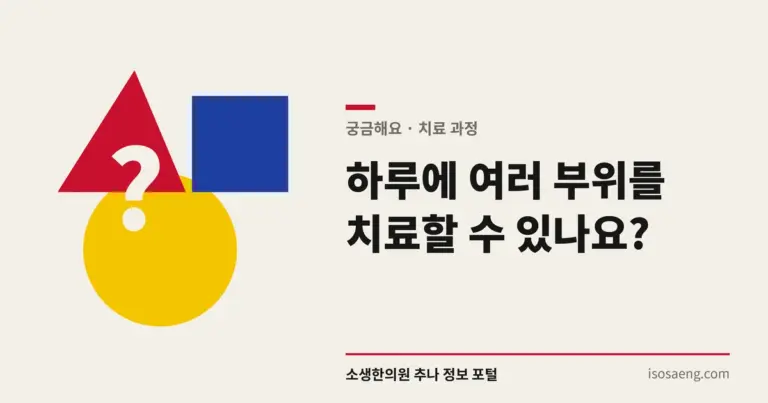 하루에 여러 부위를 치료할 수 있나요?