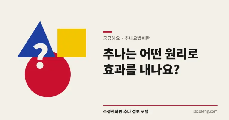 추나는 어떤 원리로 효과를 내나요?
