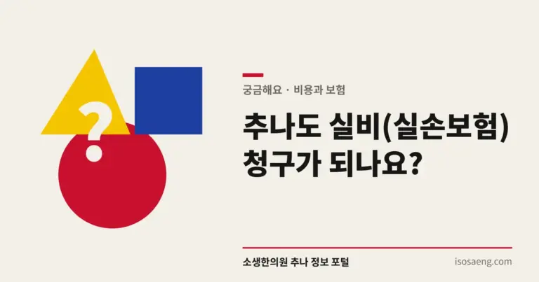 추나도 실비(실손보험) 청구가 되나요?