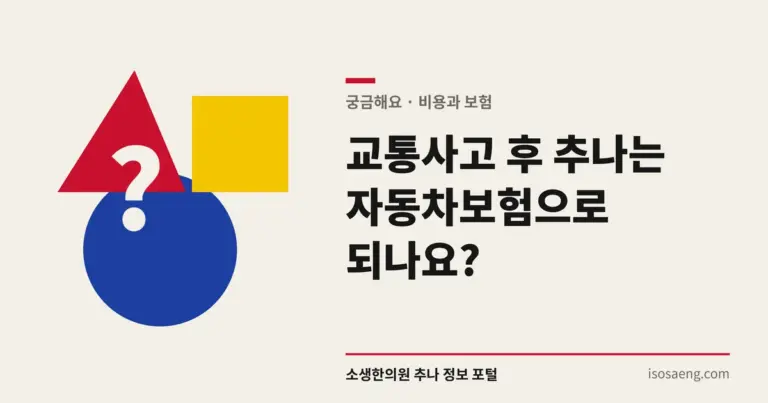교통사고 후 추나는 자동차보험으로 되나요?