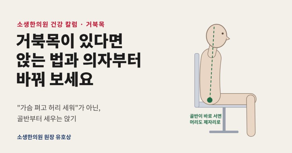 거북목 바르게 앉기