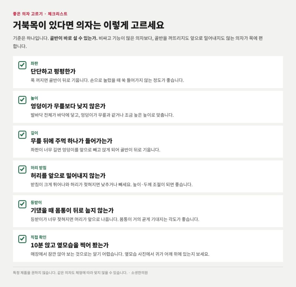 거북목 바르게 앉기
